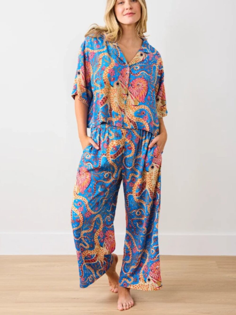Printfresh Octopus Isle Petite Eco Satin Wildest Dreams Set Ocean Eyes- Medium